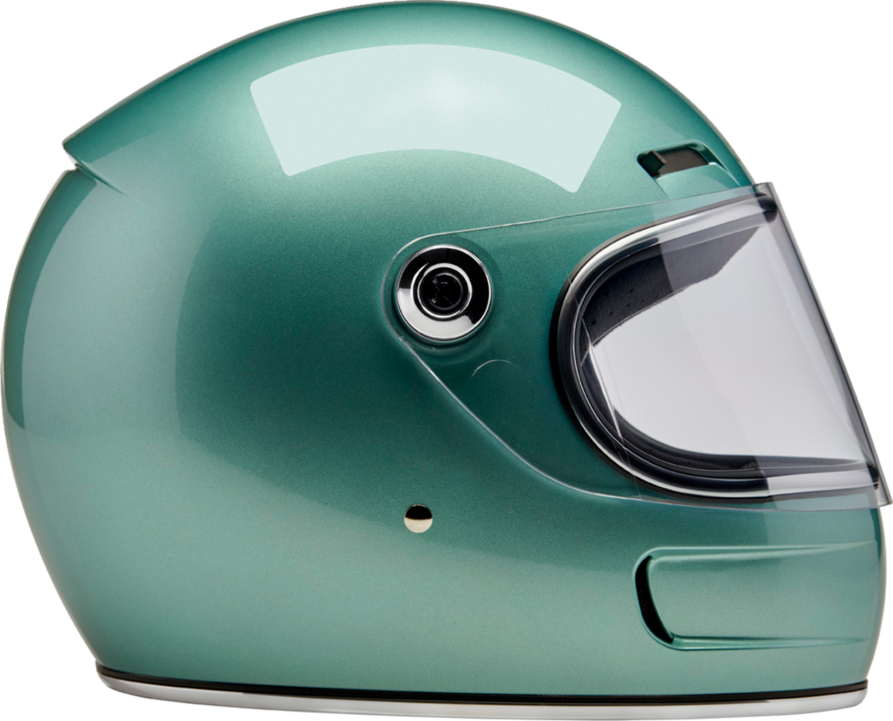 Bill's Exhausts BILTWELL Gringo SV helmet in metallic seafoam, medium size, with sleek design and smooth finish.