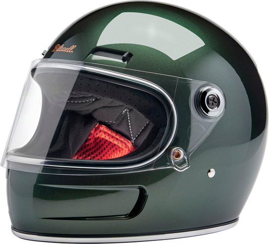 BILTWELL Gringo SV helmet in metallic Sierra green, XS size, with sleek design and matte finish, designed for motorcycle riders.