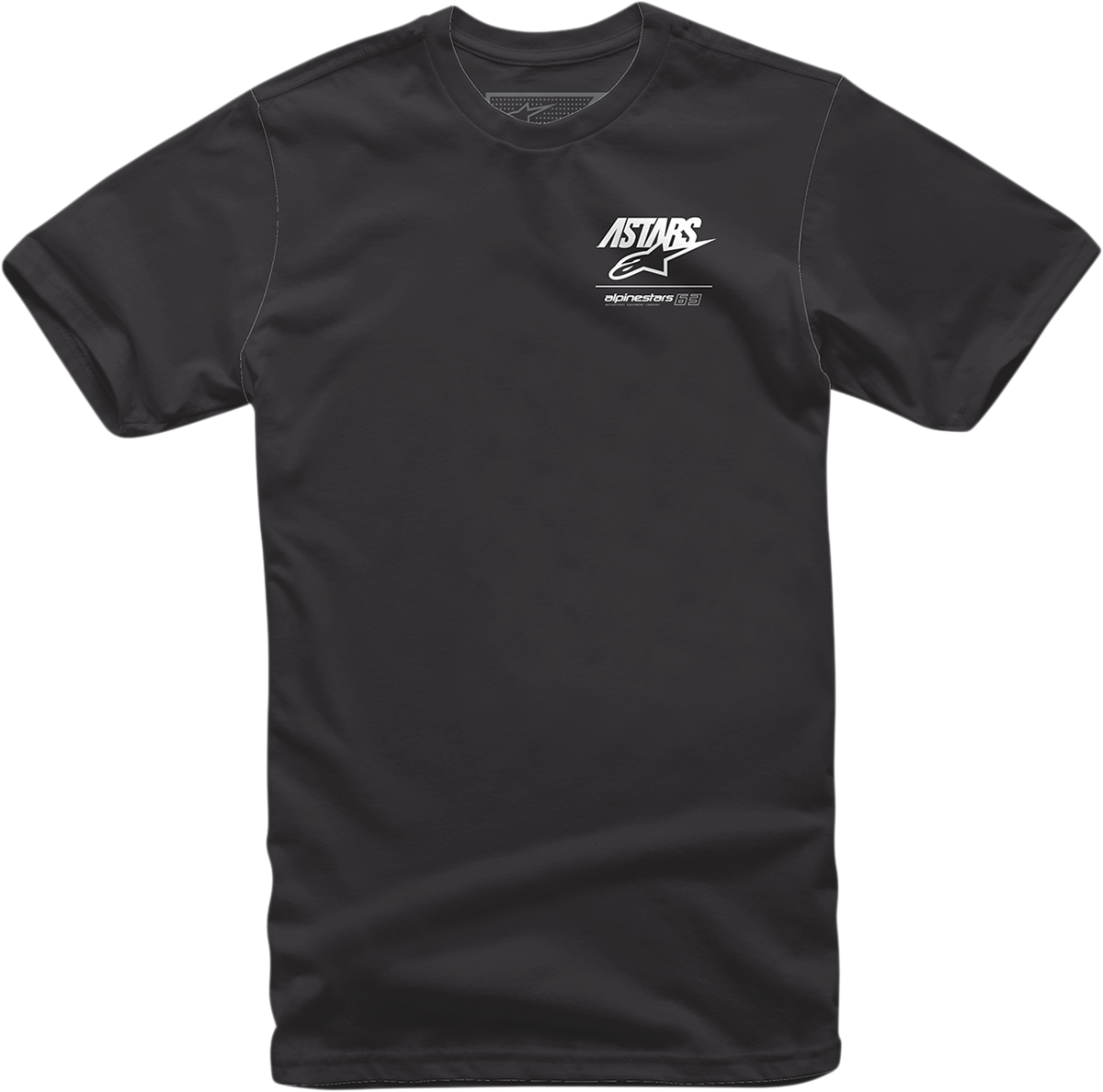 Black Alpinestars Back Mix T-Shirt in Medium, casual fit, with Alpinestars logo, displayed flat against a neutral background.