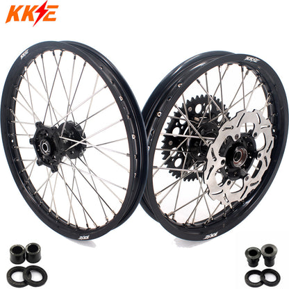 KKE 21/18 Enduro Off Road Wheels Rim Fit For SUZUKI DRZ400SM 2005-2024 Black Hub - Howling Moto