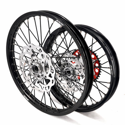 KKE 21/18 New Generation Cast Hub Billet Wheels Fit For KTM EXC XC-W XCF-W EXC-F 2003-2025 Black Spokes