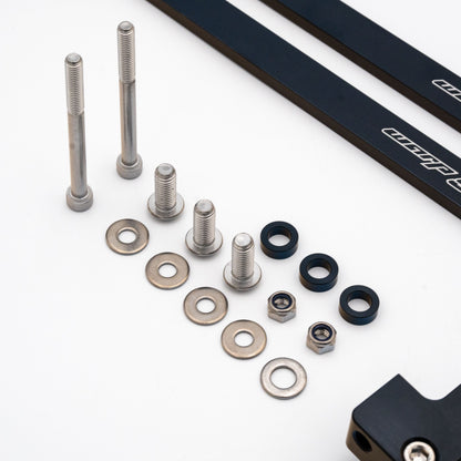 Warp 9 Honda XR650L billet aluminum subframe brace kit installed on motorcycle, showcasing durable, no-drill installation.