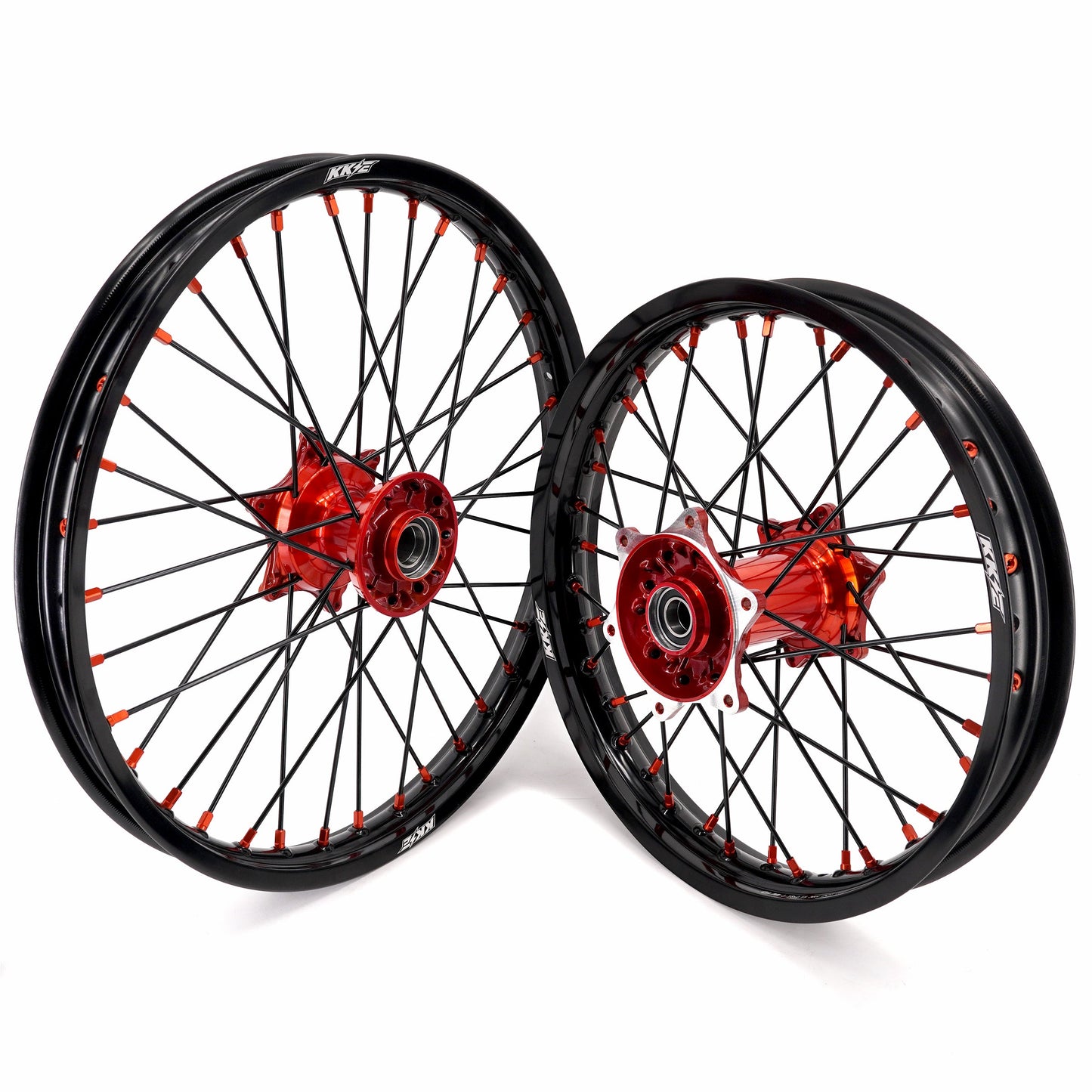 KKE 21" 18" Cast Enduro Wheels For KTM EXC EXC-F EXC-E 2003-2024 Black Spokes - Howling Moto