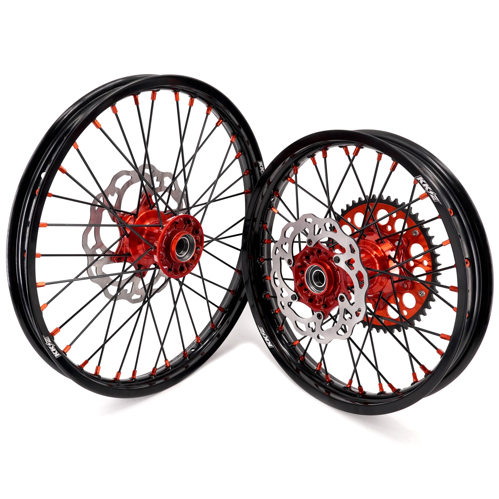 KKE 21" 18" Cast Enduro Wheels For KTM EXC EXC-F EXC-E 2003-2024 Black Spokes - Howling Moto