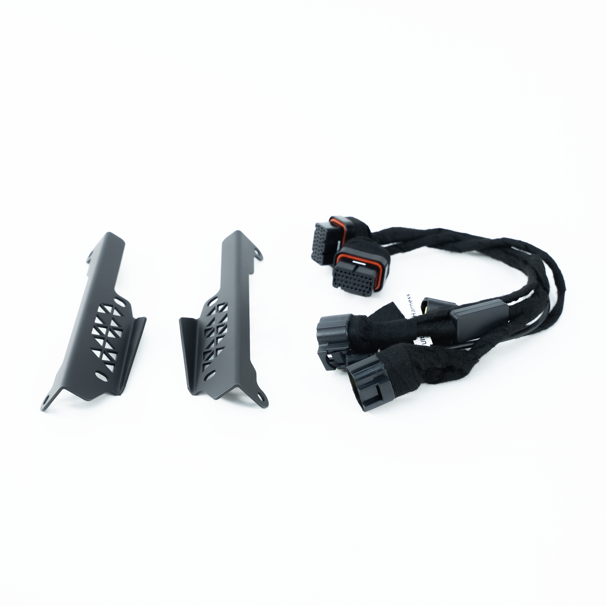 Charged Powersports Surron Ultra Bee X-9000-V3 controller harness kit with mounting brackets, showing wiring and connection components.