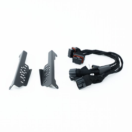 Charged Powersports Surron Ultra Bee X-9000-V3 controller harness kit with mounting brackets, showing wiring and connection components.