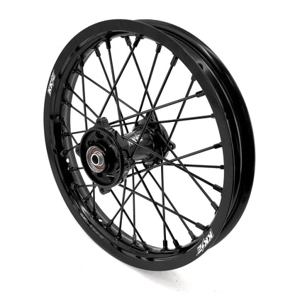 KKE 19 & 16 Spoked Kid's Wheels Rims Set for Kawasaki KX80 KX85 KX100 All Black - Howling Moto