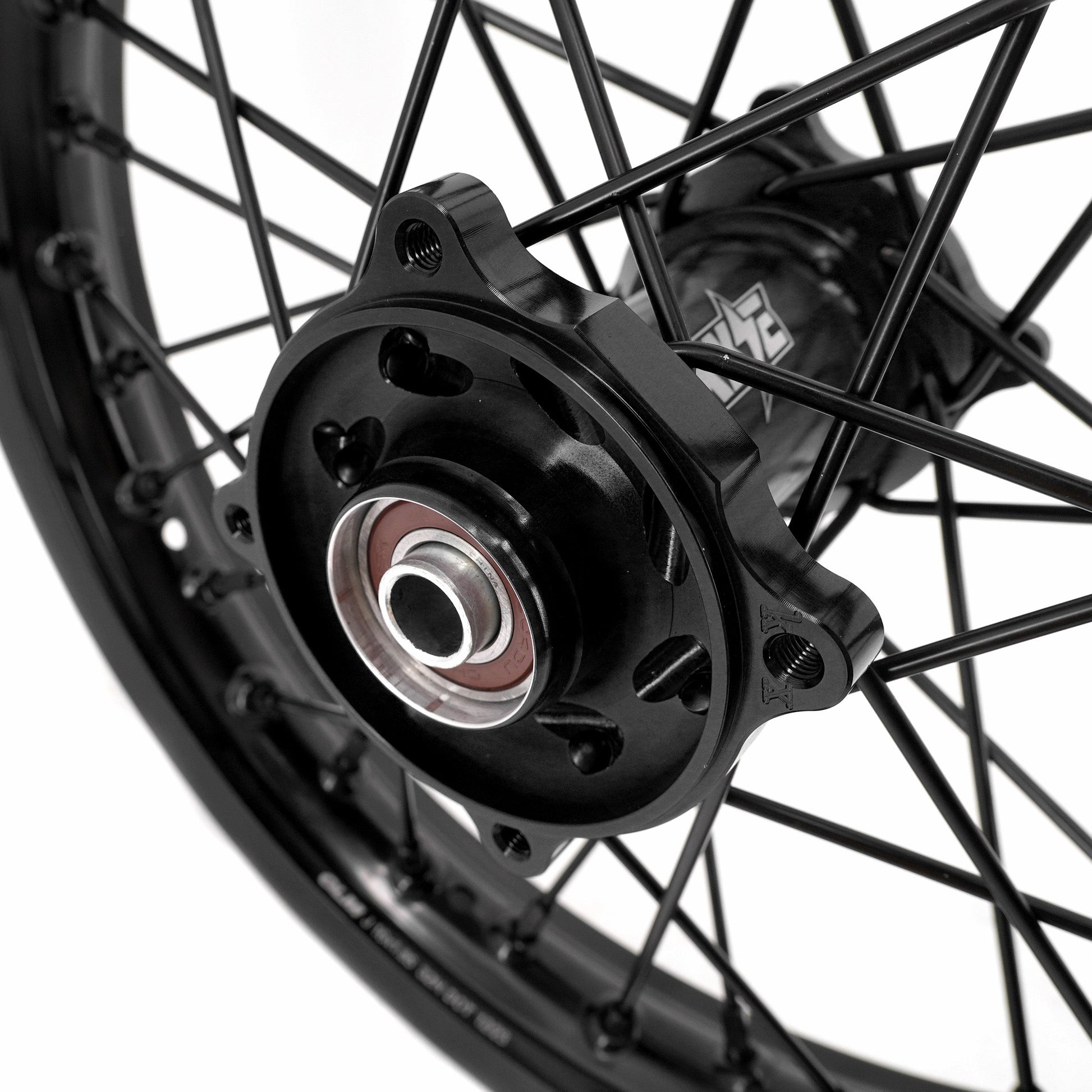 KKE 19 & 16 Spoked Kid's Wheels Rims Set for Kawasaki KX80 KX85 KX100 All Black - Howling Moto