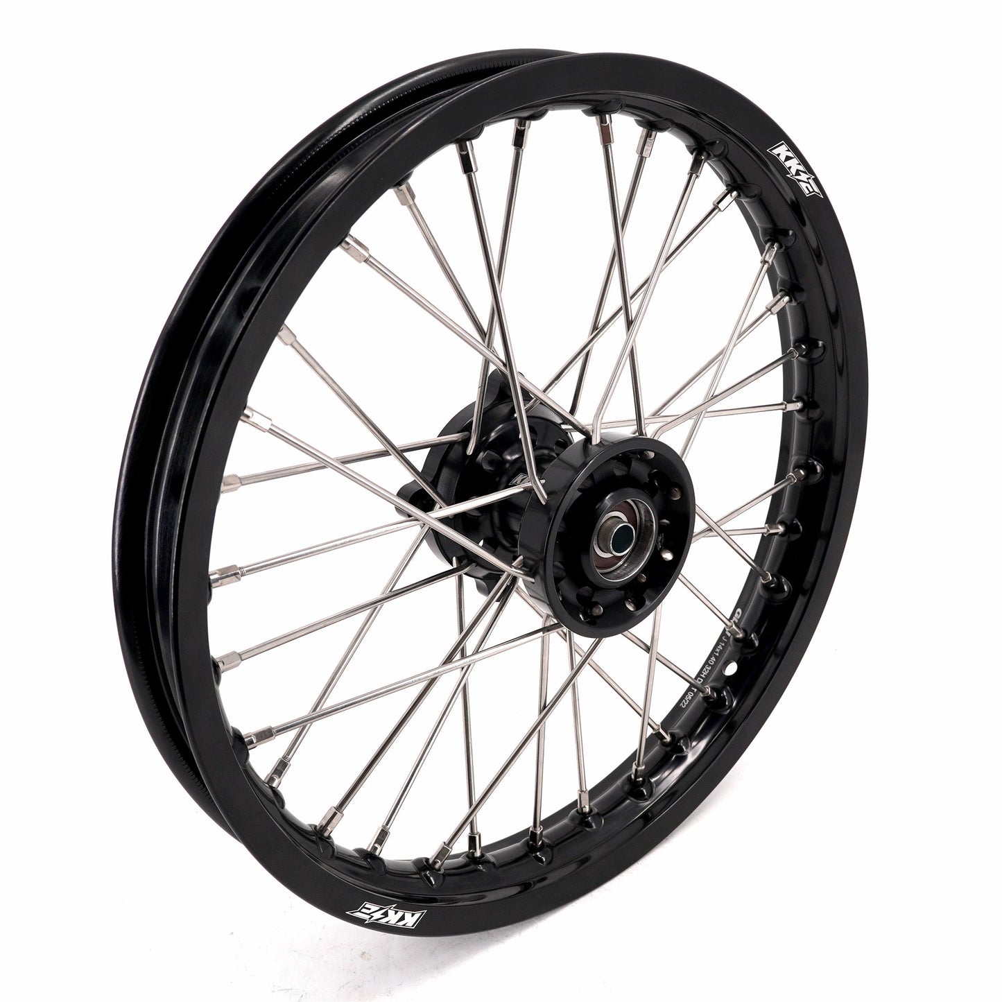 KKE 1.4*14 & 1.6*12 Spoked Kid's Wheels Rims Set for Kawasaki KX65 2000-2024 Black - Howling Moto