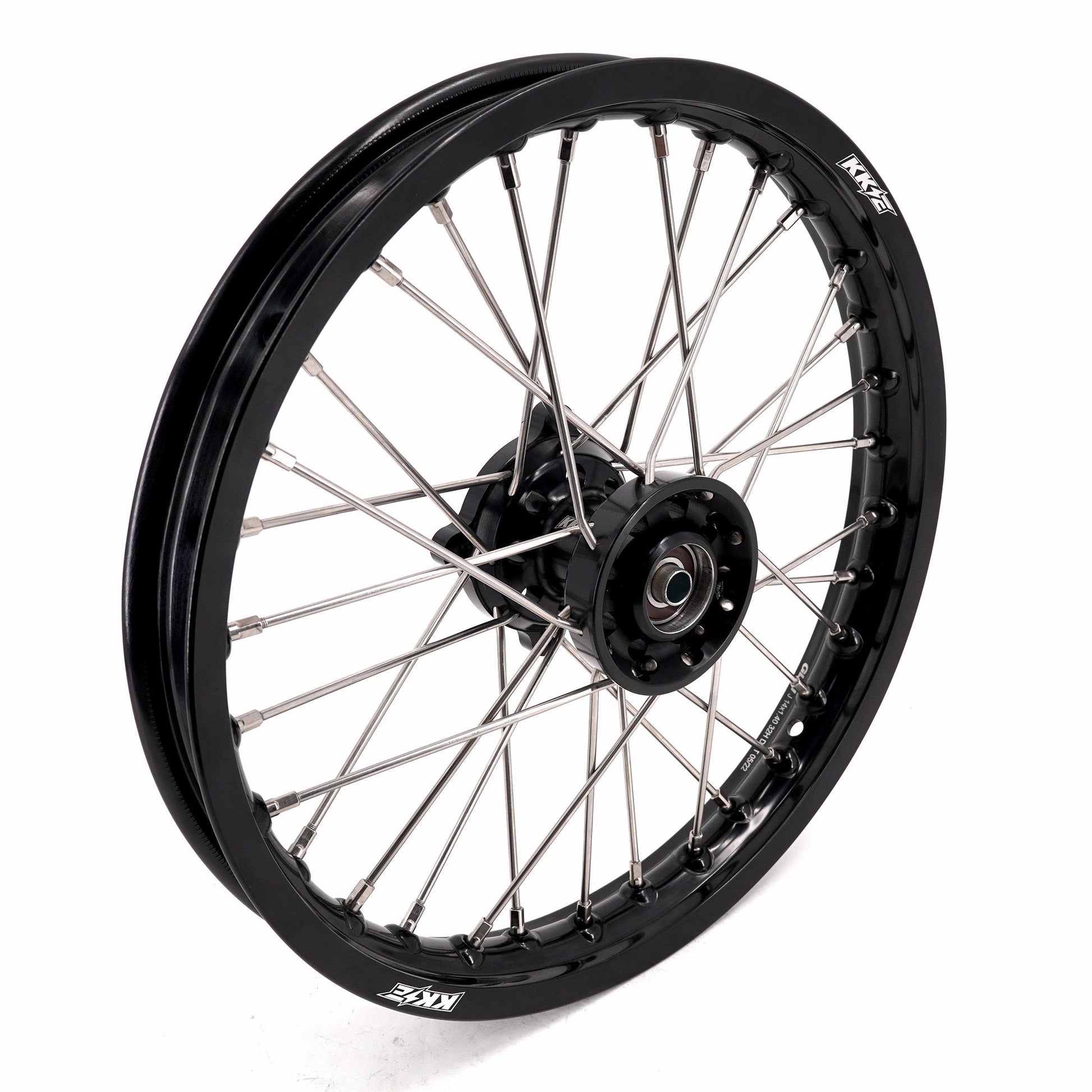 KKE 1.4*14 & 1.6*12 Spoked Kid's Wheels Rims Set for Kawasaki KX65 2000-2024 Black - Howling Moto