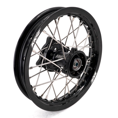 KKE 1.4*14 & 1.6*12 Spoked Kid's Wheels Rims Set for Kawasaki KX65 2000-2024 Black - Howling Moto
