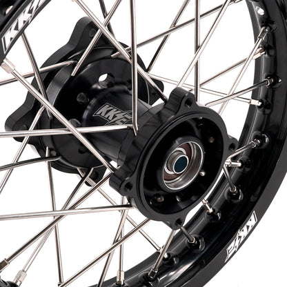 KKE 1.4*14 & 1.6*12 Spoked Kid's Wheels Rims Set for Kawasaki KX65 2000-2024 Black - Howling Moto
