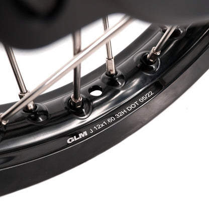 KKE 1.4*14 & 1.6*12 Spoked Kid's Wheels Rims Set for Kawasaki KX65 2000-2024 Black - Howling Moto