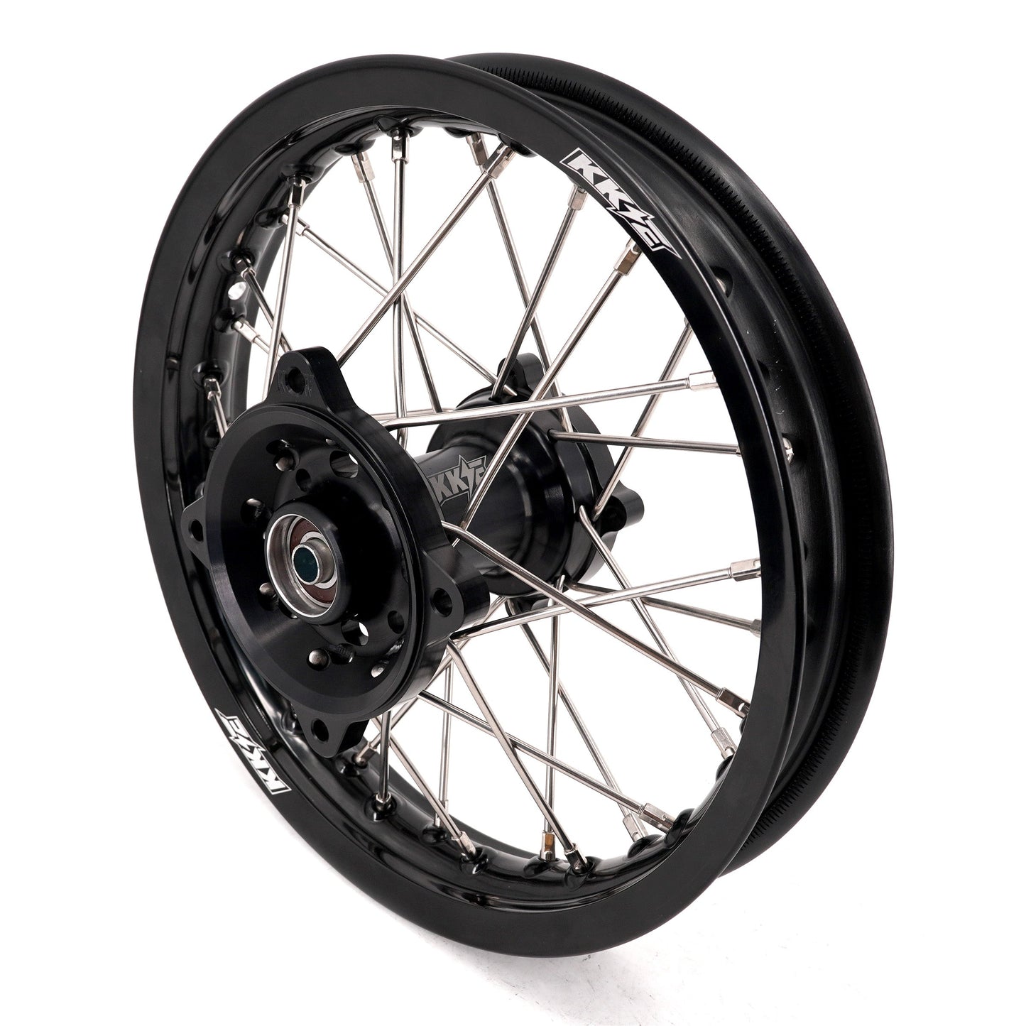 KKE 1.4*14 & 1.6*12 Spoked Kid's Wheels Rims Set for Kawasaki KX65 2000-2024 Black - Howling Moto
