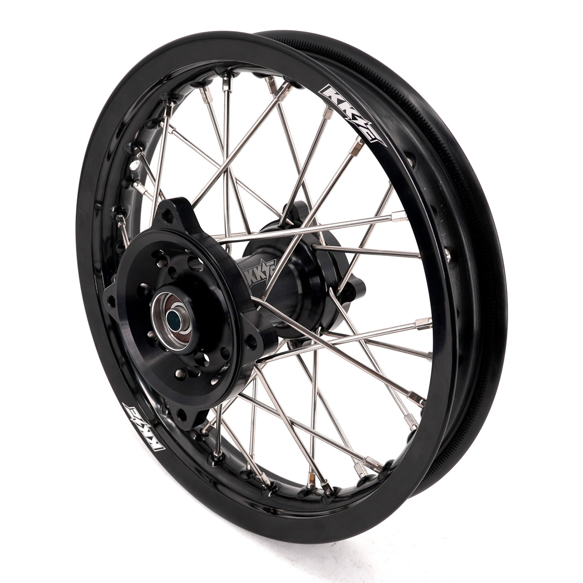 KKE 1.4*14 & 1.6*12 Spoked Kid's Wheels Rims Set for Kawasaki KX65 2000-2024 Black - Howling Moto