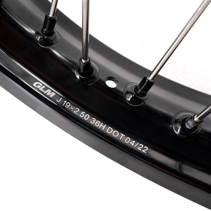 KKE 2.5*19 & 3.5*17 Dirtbike Tubed Spoke Wheels Rims Fit KTM 390 Adventure 2020-2021 Black - Howling Moto