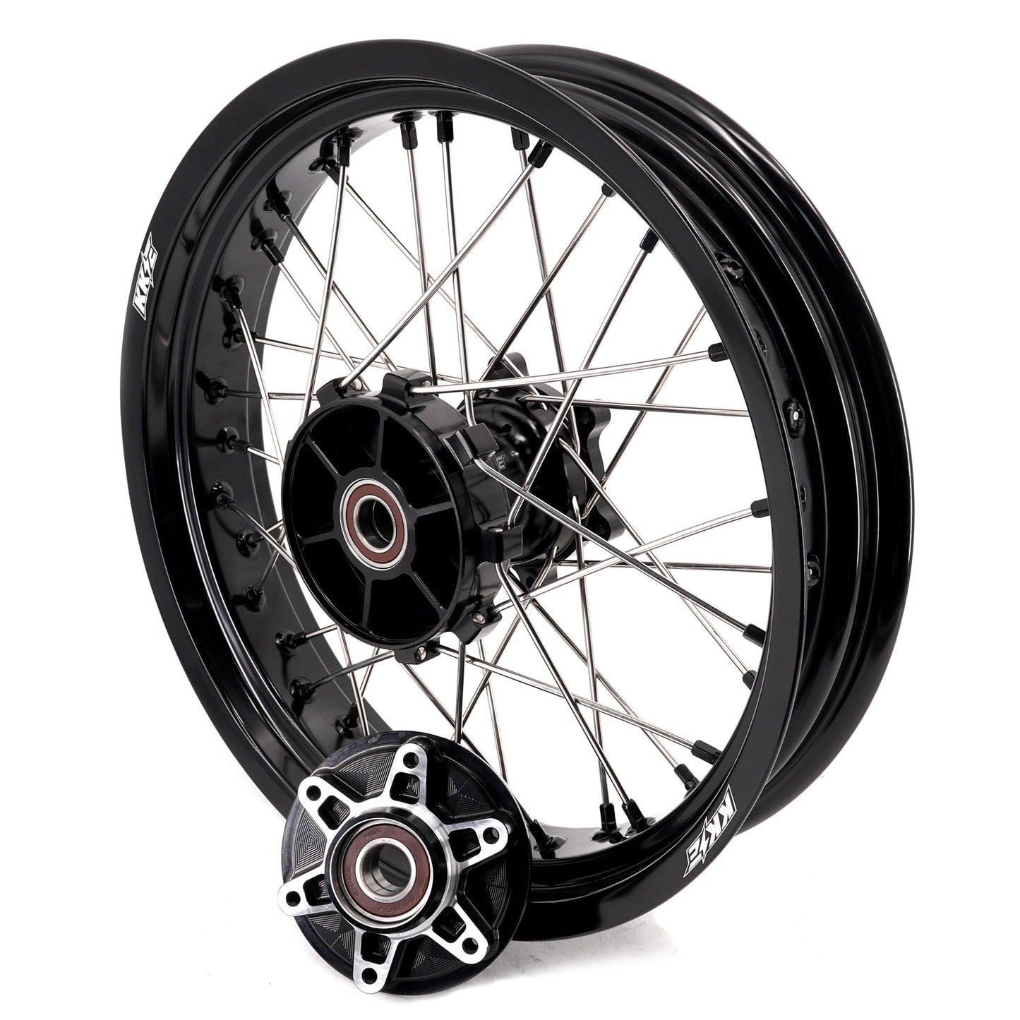 KKE 2.5*19 & 3.5*17 Dirtbike Tubed Spoke Wheels Rims Fit KTM 390 Adventure 2020-2021 Black - Howling Moto