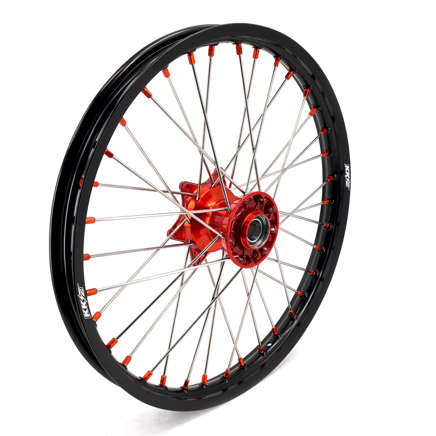 KKE 21" 18" Cast Enduro Wheels For KTM EXC EXC-F EXC-E 2003-2024 Orange Nipples - Howling Moto