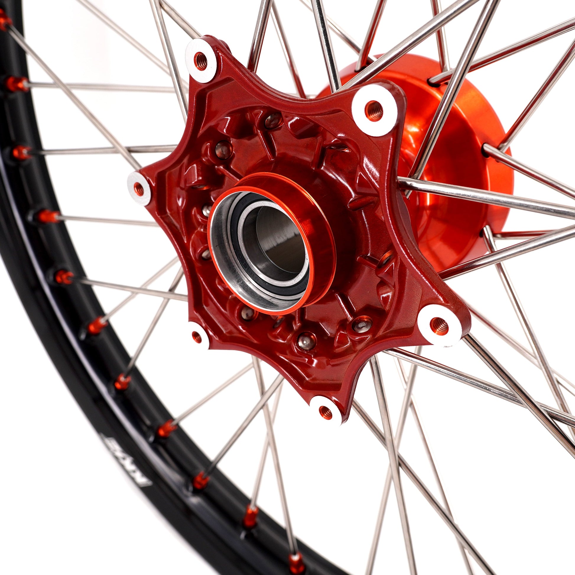 KKE 21" 18" Cast Enduro Wheels For KTM EXC EXC-F EXC-E 2003-2024 Orange Nipples - Howling Moto