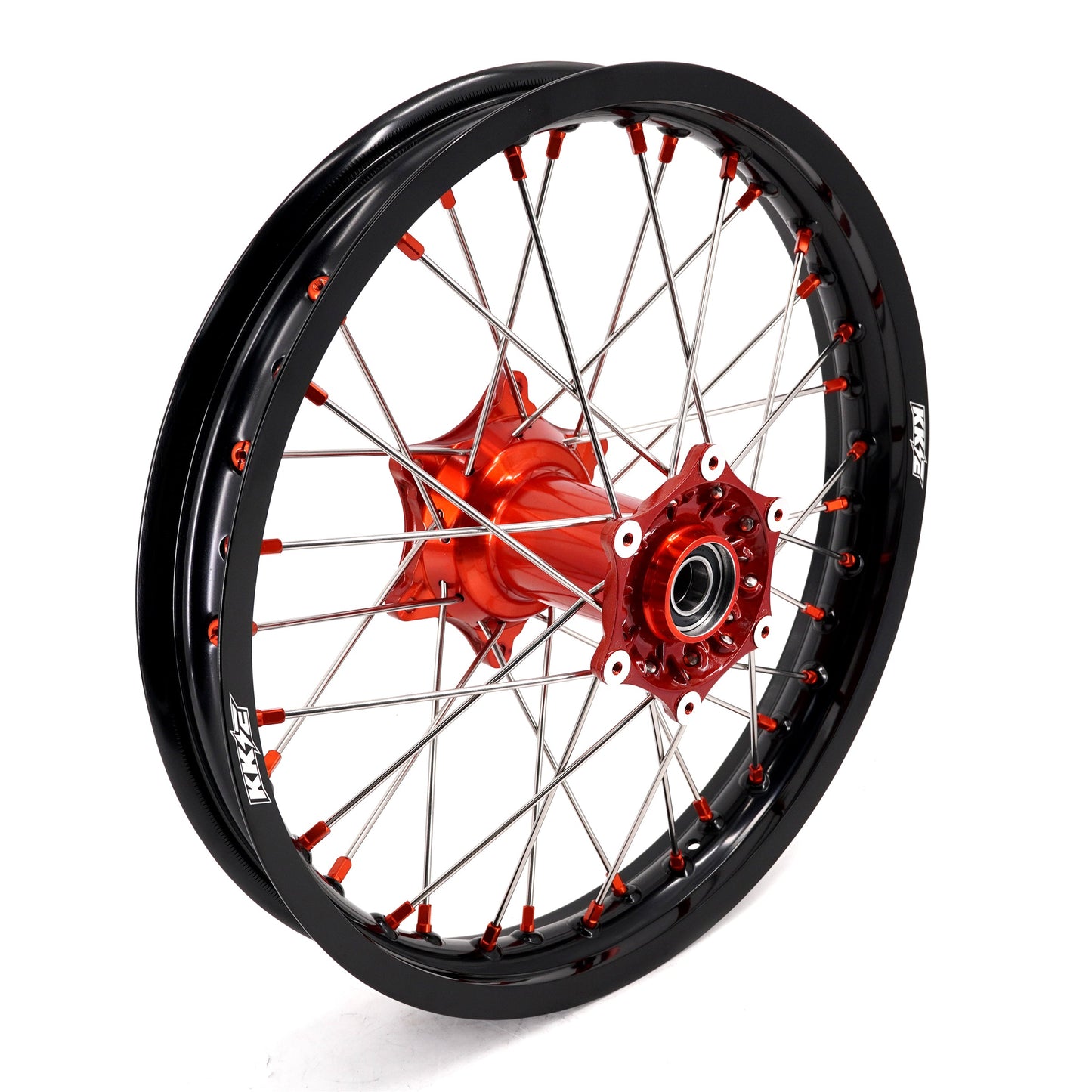 KKE 21" 18" Cast Enduro Wheels For KTM EXC EXC-F EXC-E 2003-2024 Orange Nipples - Howling Moto