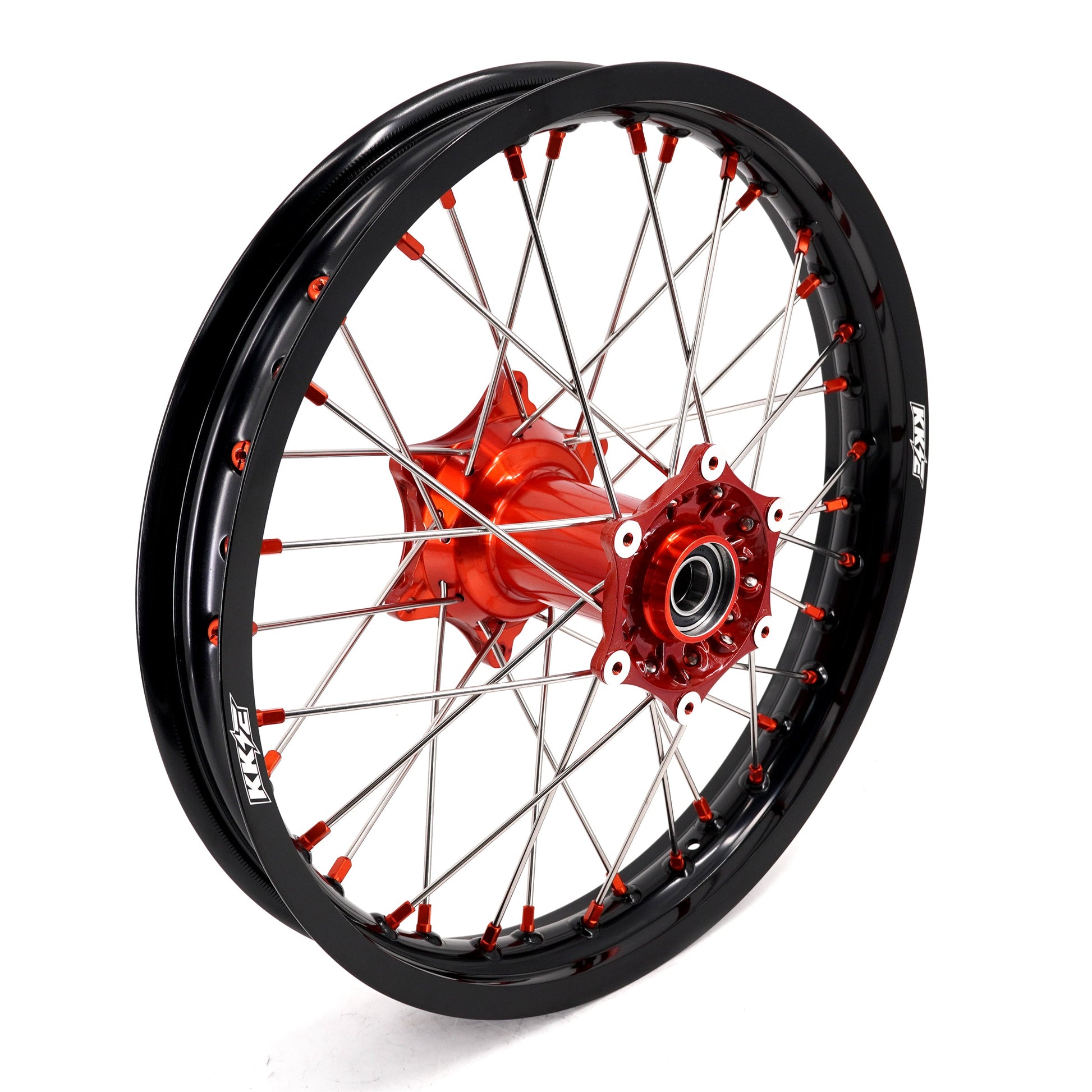 KKE 21" 18" Cast Enduro Wheels For KTM EXC EXC-F EXC-E 2003-2024 Orange Nipples - Howling Moto