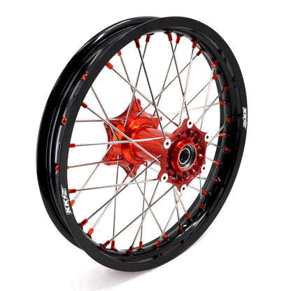 KKE 21" 18" Cast Enduro Wheels For KTM EXC EXC-F EXC-E 2003-2024 Orange Nipples - Howling Moto