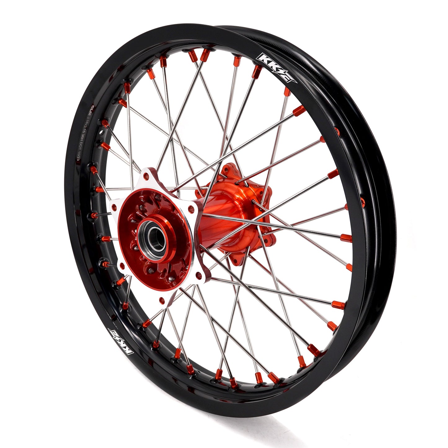 KKE 21" 18" Cast Enduro Wheels For KTM EXC EXC-F EXC-E 2003-2024 Orange Nipples - Howling Moto