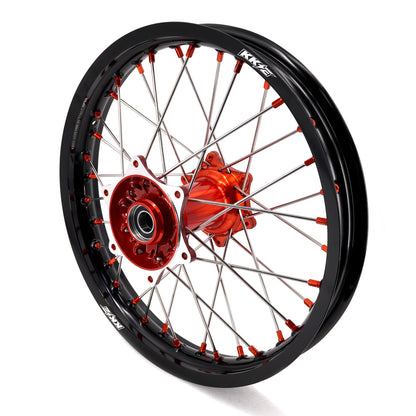 KKE 21" 18" Cast Enduro Wheels For KTM EXC EXC-F EXC-E 2003-2024 Orange Nipples - Howling Moto
