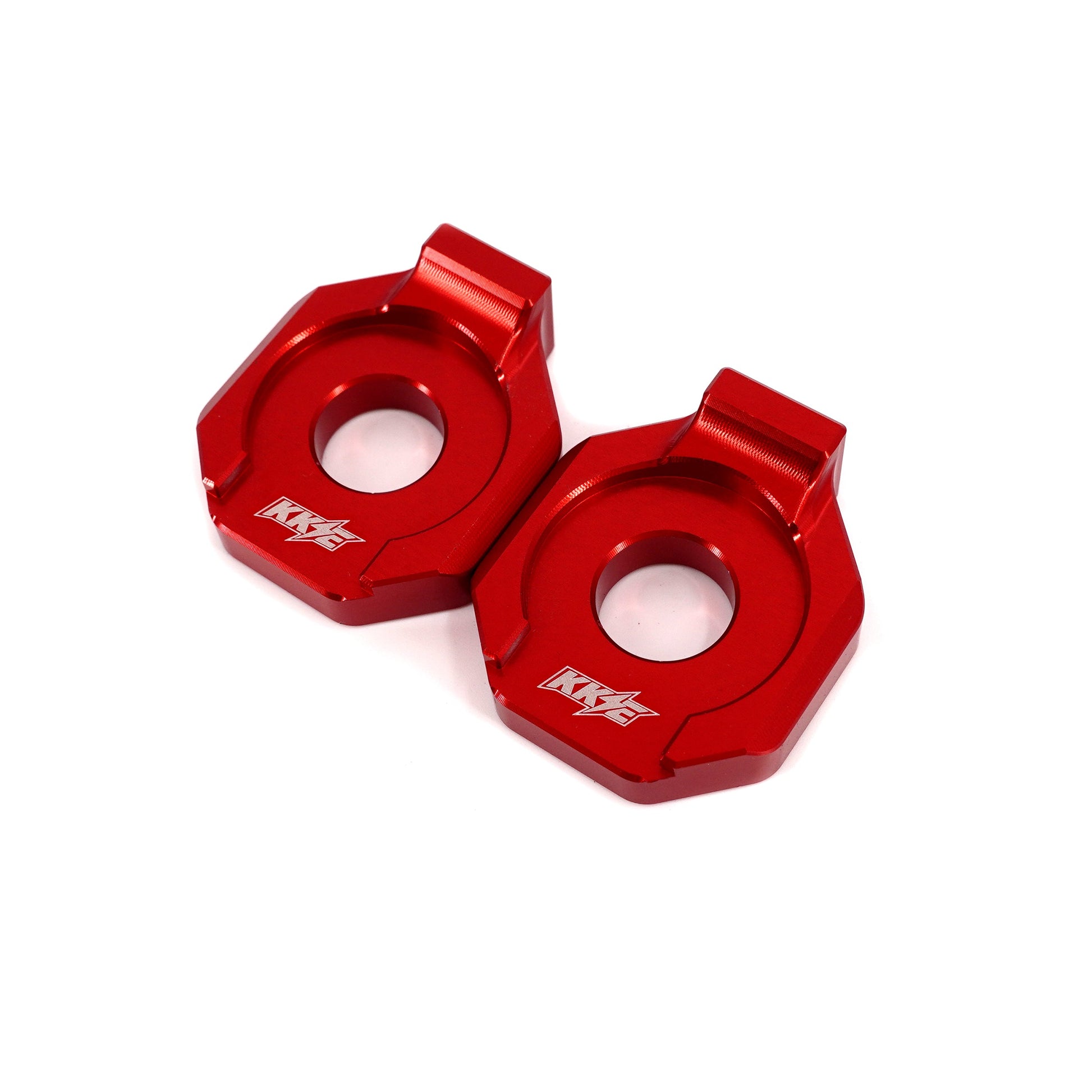 KKE Axle Chain Adjuster Blocks Fit Rawrr Mantis, Mantis X Black and Red (Collective) - Howling Moto