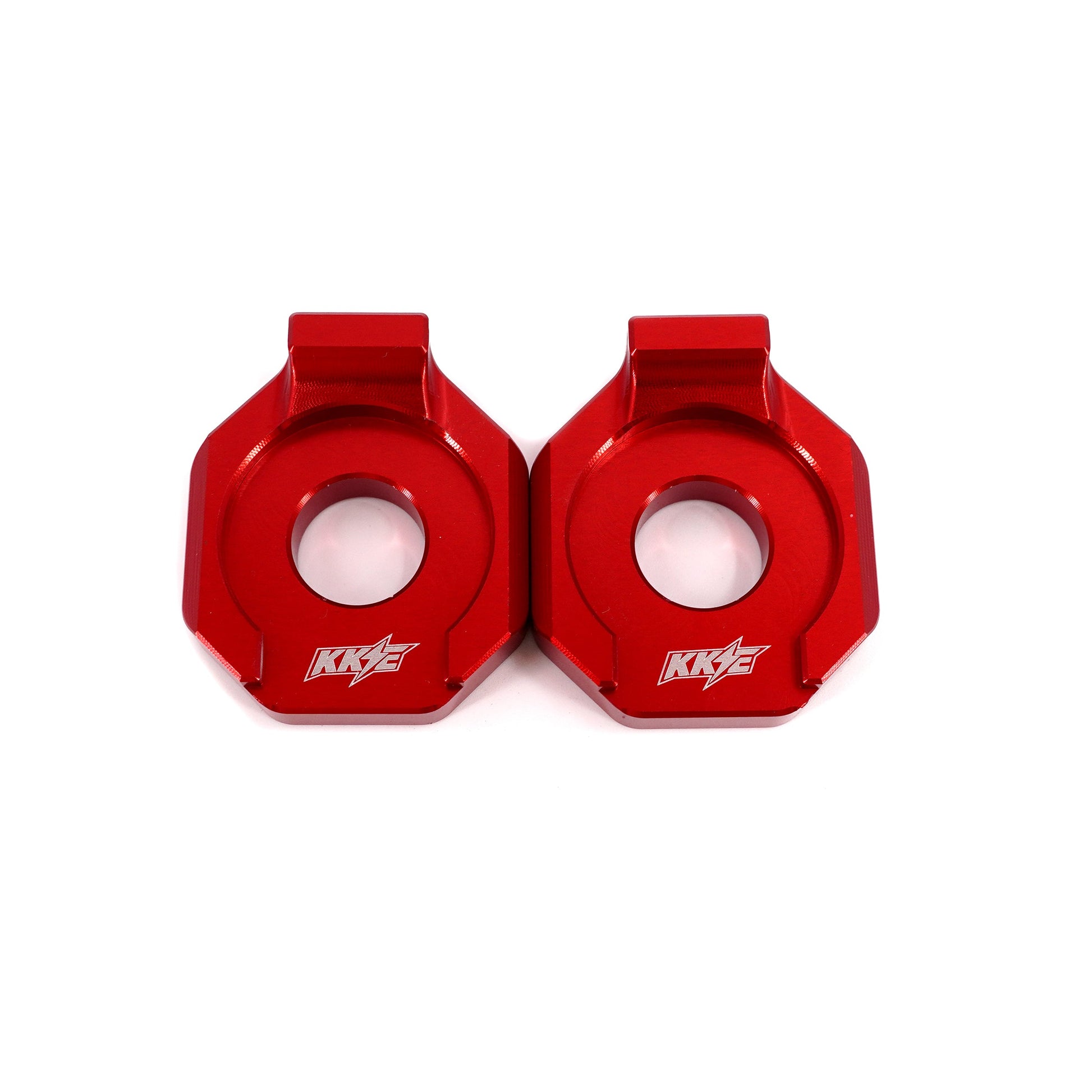 KKE Axle Chain Adjuster Blocks Fit Rawrr Mantis, Mantis X Black and Red (Collective) - Howling Moto