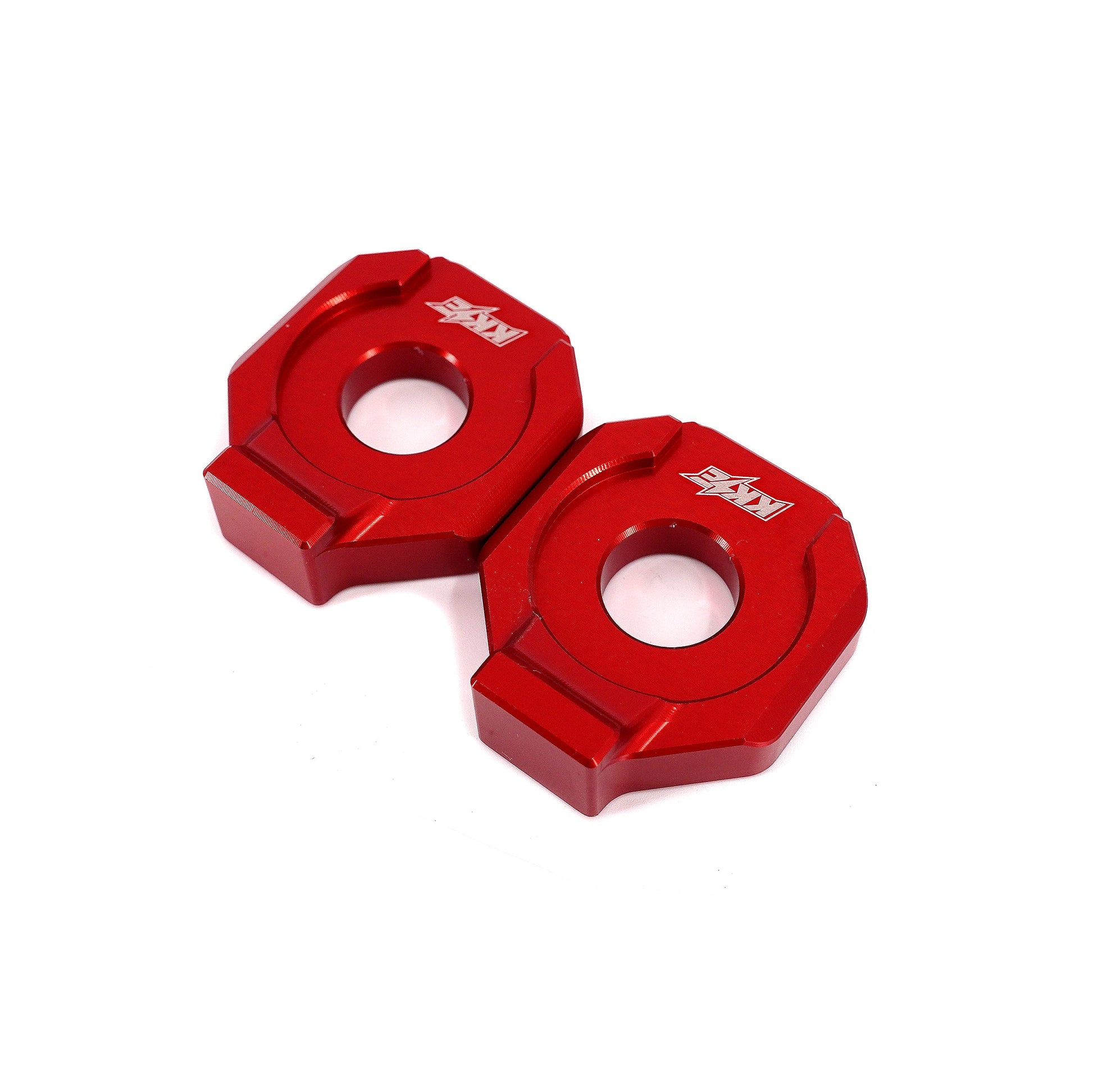 KKE Axle Chain Adjuster Blocks Fit Rawrr Mantis, Mantis X Black and Red (Collective) - Howling Moto
