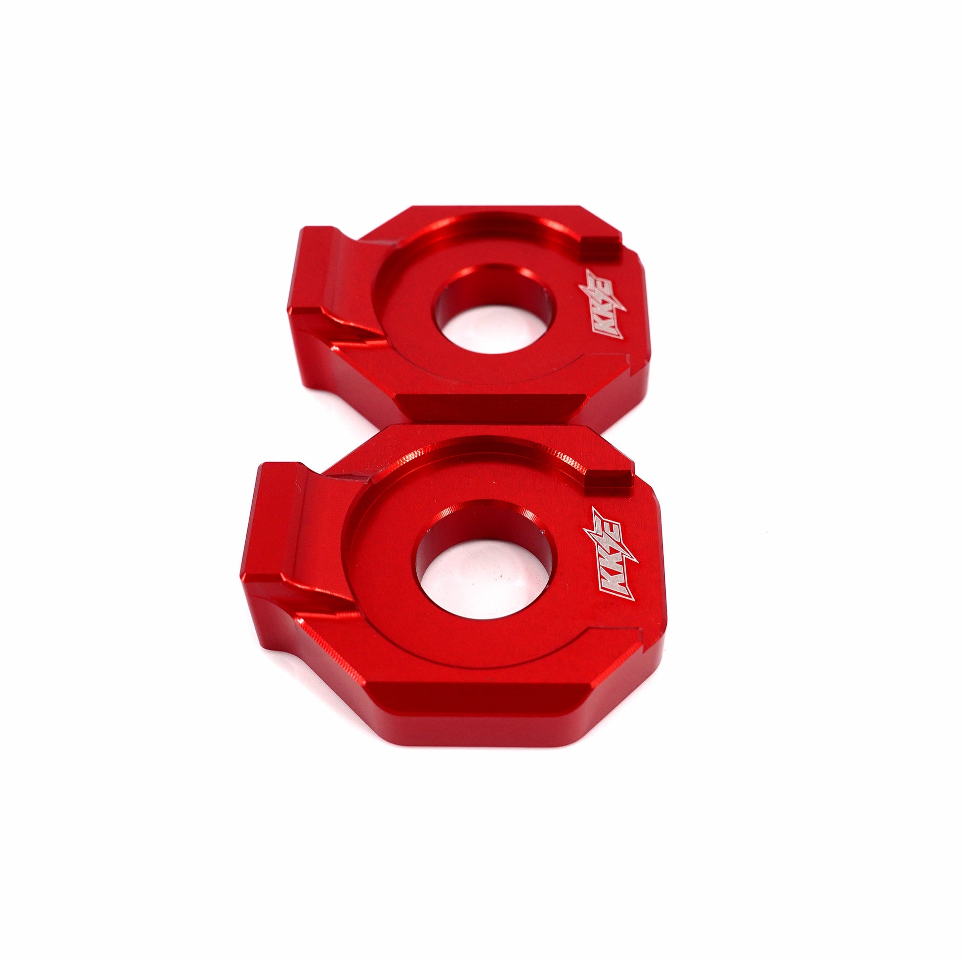 KKE Axle Chain Adjuster Blocks Fit Rawrr Mantis, Mantis X Black and Red (Collective) - Howling Moto