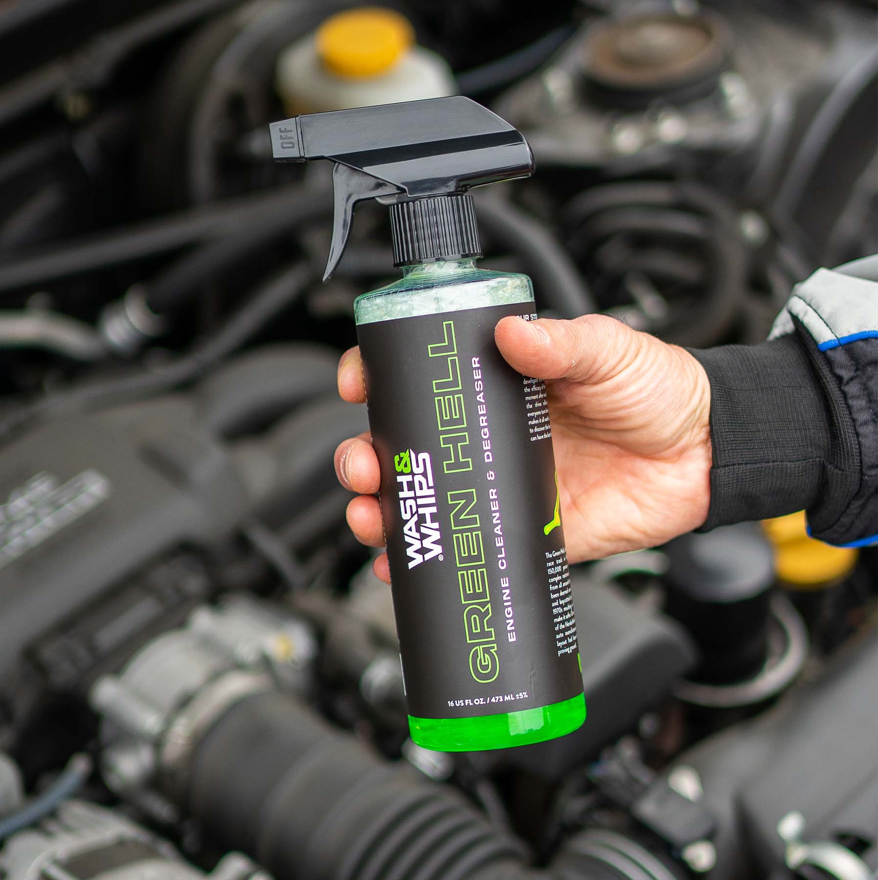 WASH&WHIPS Green Hell Engine Cleaner & Degreaser - Howling Moto