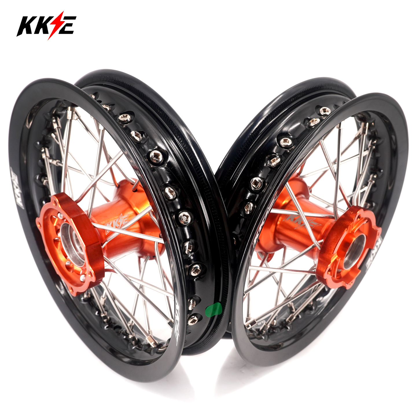 KKE 10/10 Small Kid's Wheels For KTM SX50 2014-2023 Mini Dirtbikes Orange Hub - Howling Moto