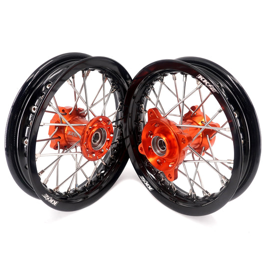 KKE 10/10 Small Kid's Wheels For KTM SX50 2014-2023 Mini Dirtbikes Orange Hub - Howling Moto