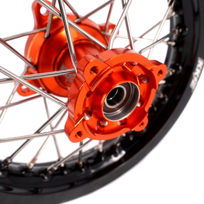 KKE 10/10 Small Kid's Wheels For KTM SX50 2014-2023 Mini Dirtbikes Orange Hub - Howling Moto