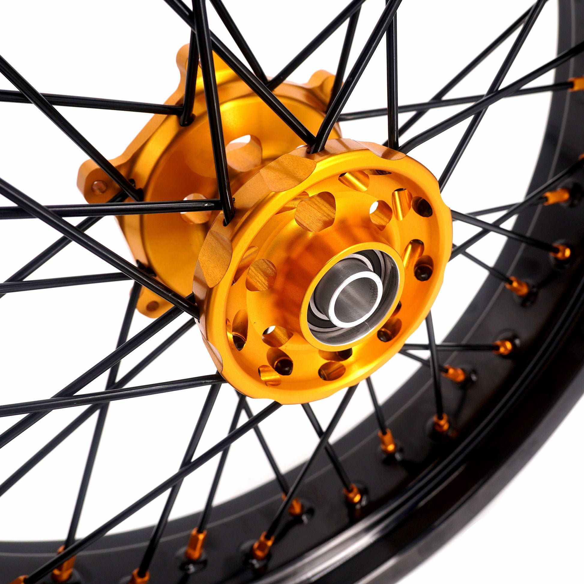 KKE 3.5/4.25 Supermoto Race Wheels For Suzuki RM125 1996-2007 RM250 1996-2008 Gold Nipples - Howling Moto