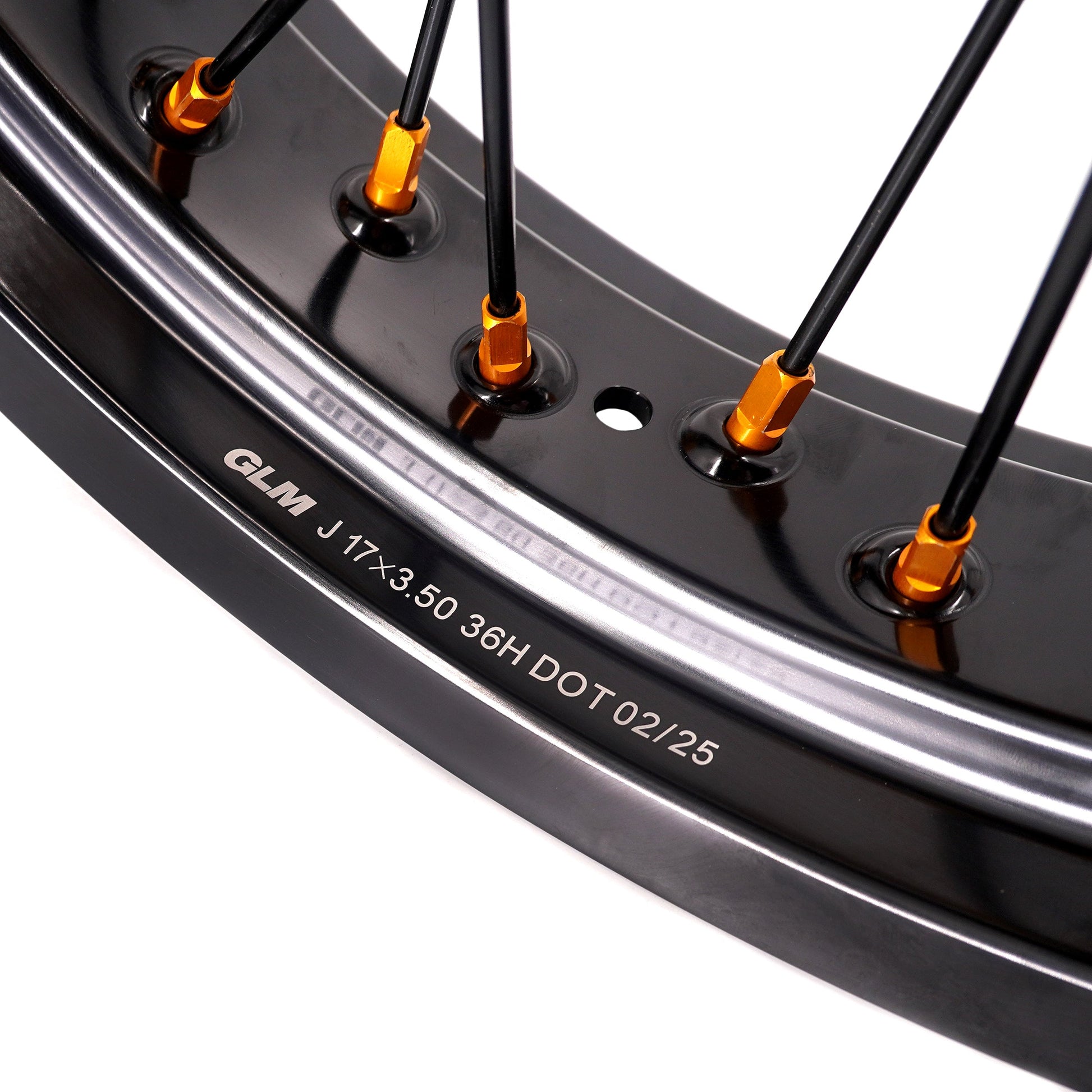 KKE 3.5/4.25 Supermoto Race Wheels For Suzuki RM125 1996-2007 RM250 1996-2008 Gold Nipples - Howling Moto