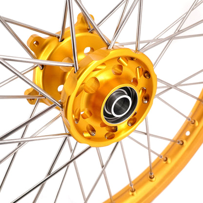 KKE 21 & 19 Wheels Gold Rims For SUZUKI RM125 2001-2007 RM250 2001-2008 - Howling Moto