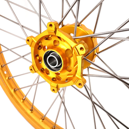 KKE 21 & 19 GLM Gold Wheels for SUZUKI RM125 RM250 1996-2000 - Howling Moto