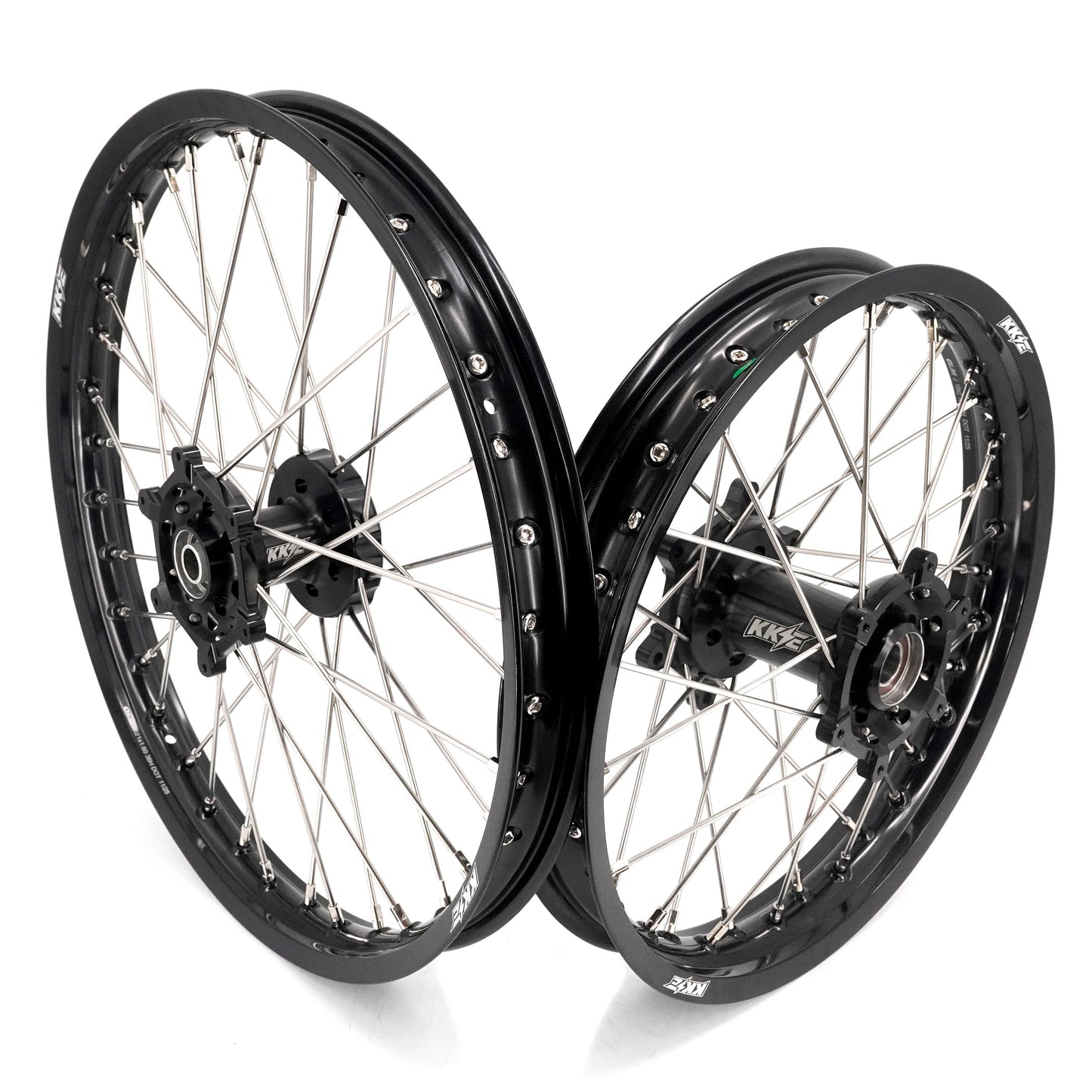 KKE 21/18 Enduro Off Road Wheels Rim Fit For SUZUKI DRZ400SM 2005-2024 Black Hub - Howling Moto