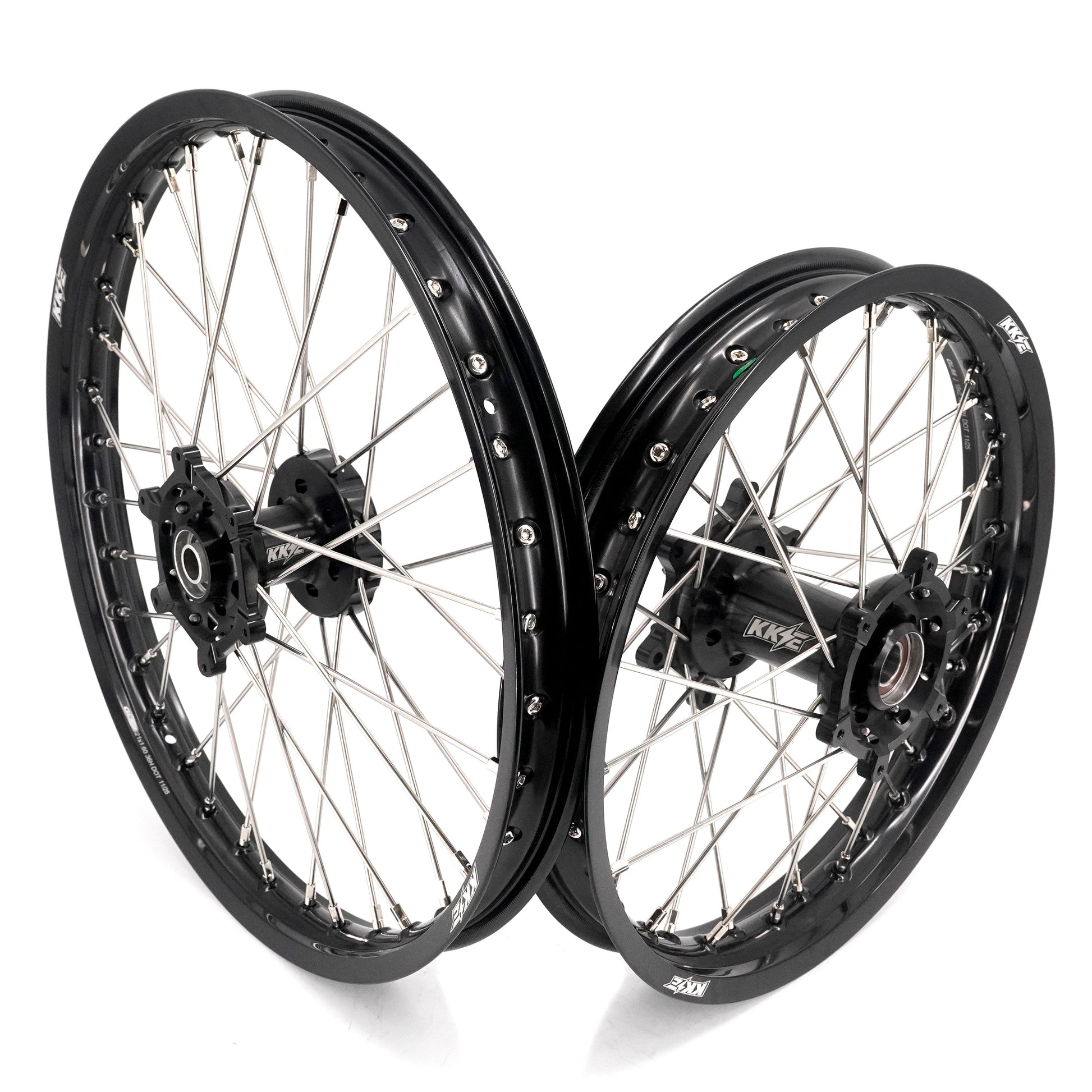 KKE 21/18 Enduro Off Road Wheels Rim Fit For SUZUKI DRZ400SM 2005-2024 Black Hub - Howling Moto