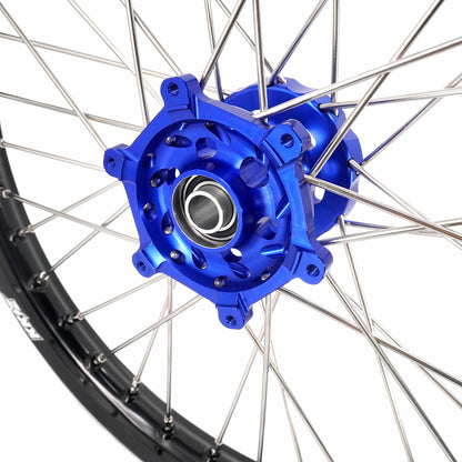 KKE 21 & 18 Enduro Wheels for YAMAHA WR250F 2001-2016 WR450F 2003-2015 Blue&Black 250mm Disc - Howling Moto
