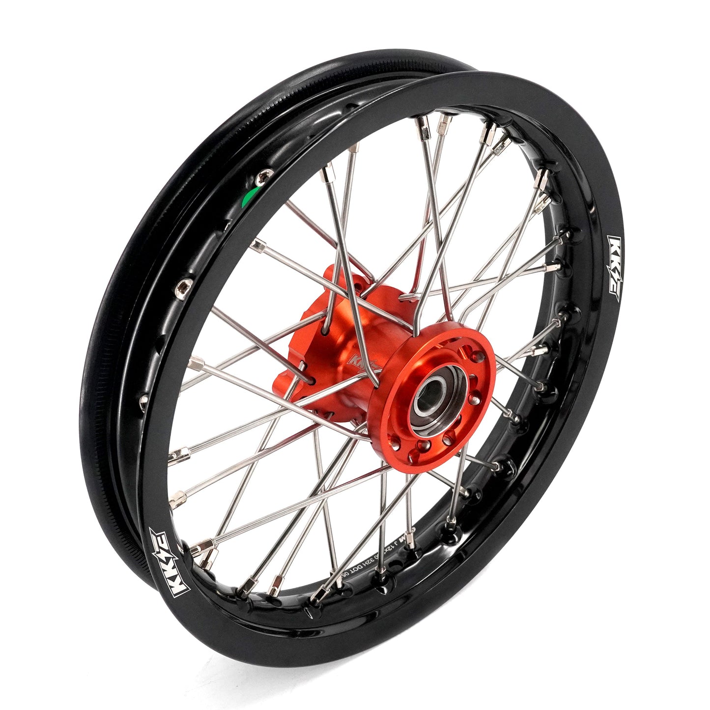 KKE 12/10 Small Kid's Wheels For KTM SX50 2024-2025 Mini Dirtbikes Orange Hub - Howling Moto