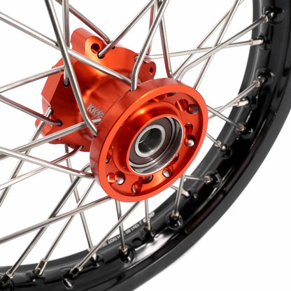 KKE 12/10 Small Kid's Wheels For KTM SX50 2024-2025 Mini Dirtbikes Orange Hub - Howling Moto