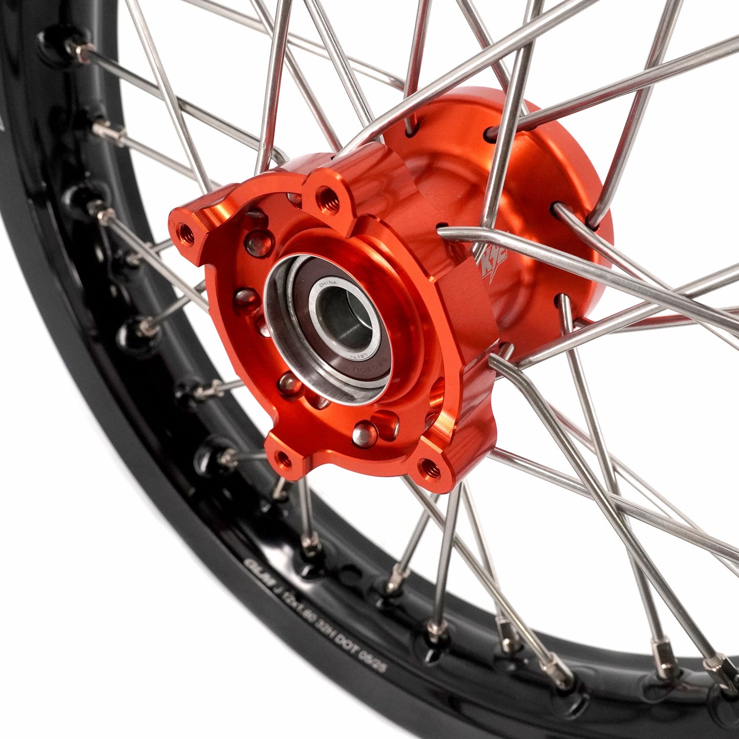KKE 12/10 Small Kid's Wheels For KTM SX50 2024-2025 Mini Dirtbikes Orange Hub - Howling Moto