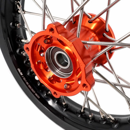 KKE 12/10 Small Kid's Wheels For KTM SX50 2024-2025 Mini Dirtbikes Orange Hub - Howling Moto