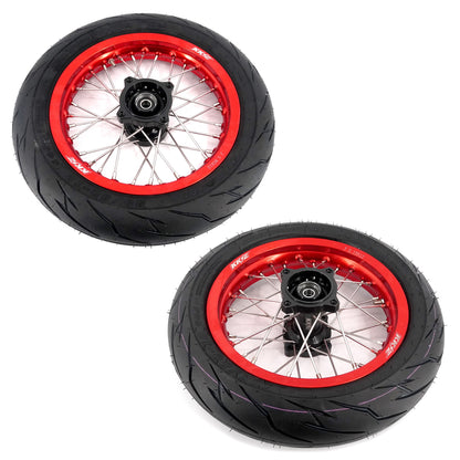 KKE 1.85*12’‘ & 2.15*12’‘ E-Bike Mini Wheels Kit with Tires Fit For Rawrr Mantis X 2024-2025 Red Rims - Howling Moto