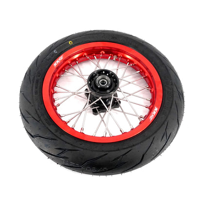 KKE 1.85*12’‘ & 2.15*12’‘ E-Bike Mini Wheels Kit with Tires Fit For Rawrr Mantis X 2024-2025 Red Rims - Howling Moto
