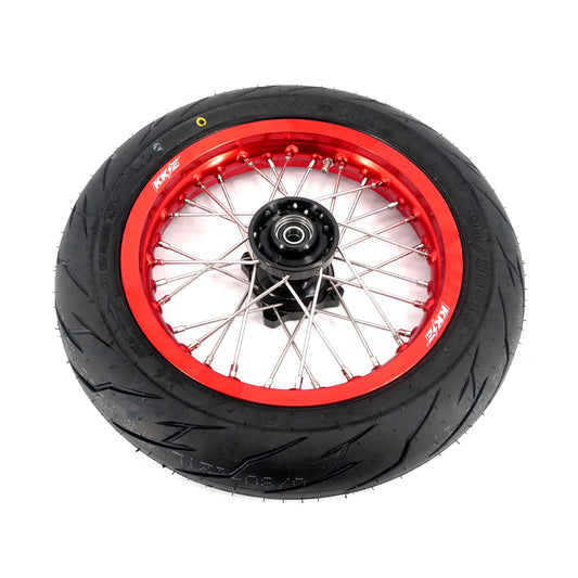 KKE 1.85*12’‘ & 2.15*12’‘ E-Bike Mini Wheels Kit with Tires Fit For Rawrr Mantis X 2024-2025 Red Rims - Howling Moto
